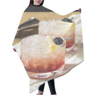Personality  Alcoholic Blackberry Gin Bramble Cocktail With Lemon Hair Cutting Cape