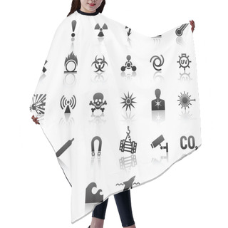 Personality  Black Symbols Danger Icons Hair Cutting Cape
