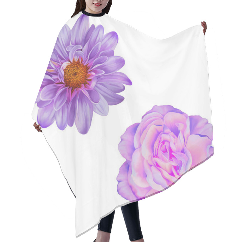 Personality  Illustration of beautiful flowers hair cutting cape
