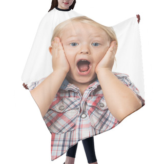 Personality  Cute Young Surprised Boy Hair Cutting Cape