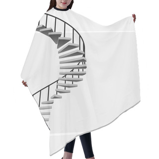 Personality  Isolated Circular Staircase With Black Handrail Vector Hair Cutting Cape