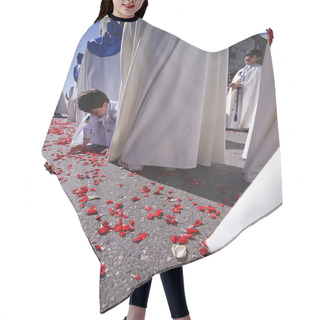 Personality  Child Holding The Ground Rose Petals During A Holy Week Procession Hair Cutting Cape