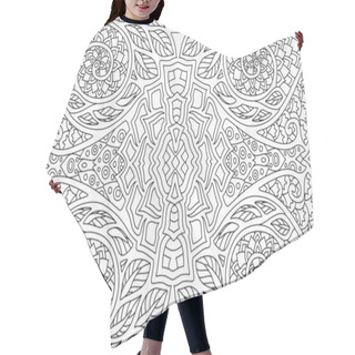 Personality  Linear Art For Coloring Book With Abstract Pattern Hair Cutting Cape