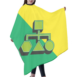 Personality  Block Scheme Of Geometrical Shapes Green And Yellow Modern 3d Vector Icon Logo Hair Cutting Cape