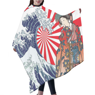 Personality  Kanagawa Off The Coast And Women 1 Hair Cutting Cape