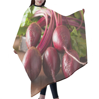 Personality  Fresh Beetroot On Wooden Background Hair Cutting Cape