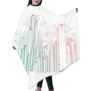 Personality  City Plan Hand Drawn Hair Cutting Cape