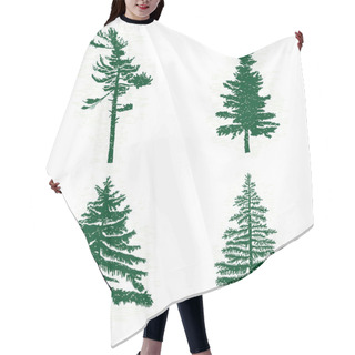Personality  Set Of Green Pine Trees Hair Cutting Cape