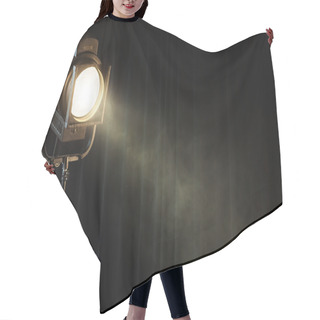 Personality  Vintage Theatre Spot Light On Black Curtain With Smoke Hair Cutting Cape