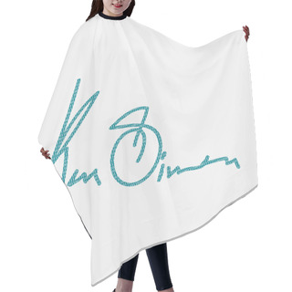 Personality  Blue Electronic Signature Hair Cutting Cape