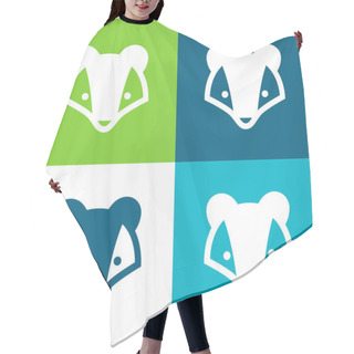 Personality  Badger Flat Four Color Minimal Icon Set Hair Cutting Cape