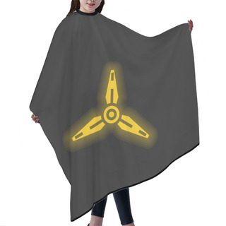 Personality  Blades Yellow Glowing Neon Icon Hair Cutting Cape