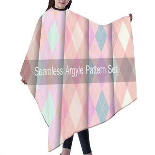 Personality  Seamless Argyle Pattern. Diamond Shapes Background. Vector Set. Hair Cutting Cape