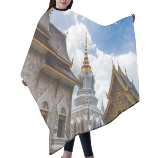 Personality  Building Of Beautiful Thai Temple On Sunny Day Hair Cutting Cape