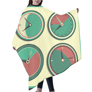 Personality  Vector Vintage Clock Vector Illustration  Hair Cutting Cape