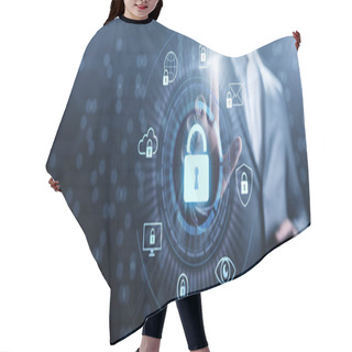 Personality  Cyber Security Data Protection Information Privacy Internet Technology Concept. Hair Cutting Cape