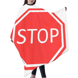Personality  Vector Illustration Of Stop Sign Hair Cutting Cape