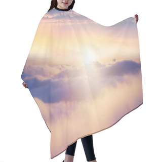 Personality  Beautiful Sunrise Cloudy Sky From Aerial View Hair Cutting Cape
