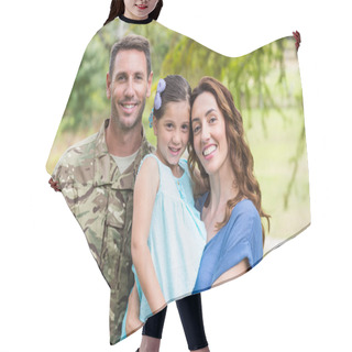 Personality  Handsome Soldier Reunited With Family  Hair Cutting Cape