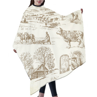 Personality  Rural Landscape, Agriculture, Farming Hair Cutting Cape
