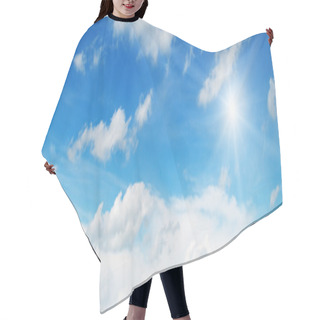 Personality  Sun On Blue Sky With White Clouds Hair Cutting Cape