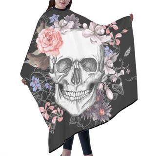 Personality  Skull And Flowers Day Of The Dead Hair Cutting Cape