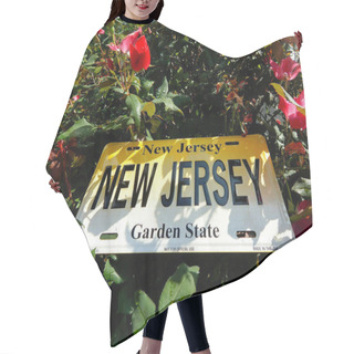 Personality  New Jersey License Plate In A Rose Garden Hair Cutting Cape