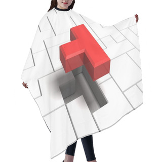 Personality  Red Part Of One Interlocking Game Made With Pieces Of Various Shapes Hair Cutting Cape