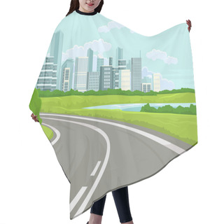 Personality  Landscape. Vector Flat Illustration Hair Cutting Cape