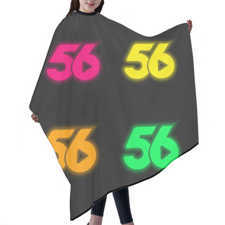 Personality  56 Social Logo Four Color Glowing Neon Vector Icon Hair Cutting Cape
