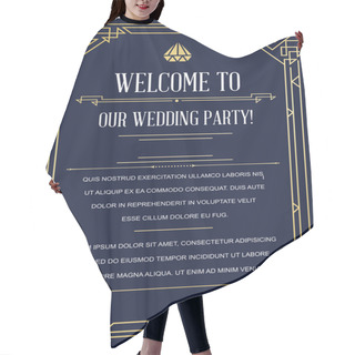 Personality  Great Vintage Invitation To Wedding Party Hair Cutting Cape
