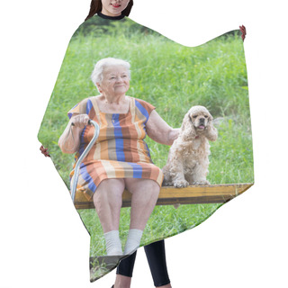 Personality  Old Woman And Her Dog Hair Cutting Cape