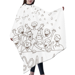 Personality  Happy Football Supporters Doodle Hair Cutting Cape