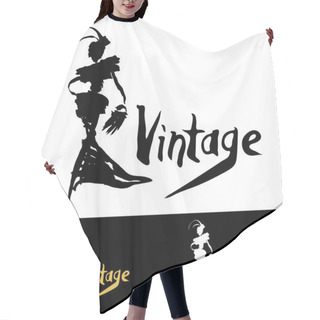 Personality  Vintage Logo Design. Hair Cutting Cape
