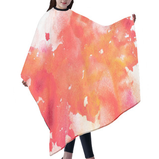 Personality  Abstract Painting With Red, Orange And Pink Paint Blots On White  Hair Cutting Cape