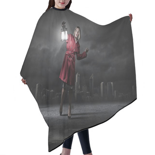 Personality  Woman With Lantern Hair Cutting Cape