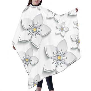 Personality  Seamless Background With 3d Cherry Blossom Hair Cutting Cape