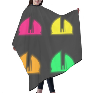 Personality  Al Shaheed Monument Of Iraq Four Color Glowing Neon Vector Icon Hair Cutting Cape