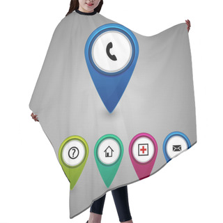 Personality  Location Markers,  Vector Illustration   Hair Cutting Cape
