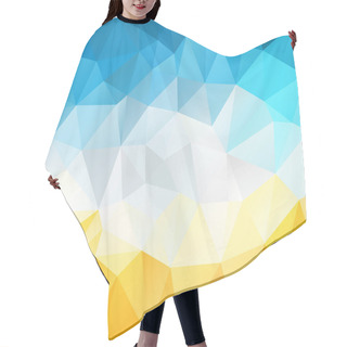 Personality  Vector Abstract Irregular Polygonal Square Background - Triangle Low Poly Pattern - Yellow White Blue Color - Summer Sky Above Hot Sand Beach  Hair Cutting Cape