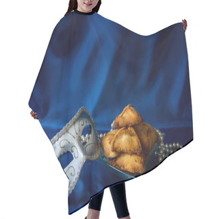 Personality  Jewish Holiday Of Purim, Carnival Mask And Hamantaschen Hair Cutting Cape