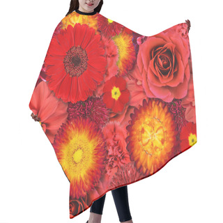 Personality  Red Flower Background Hair Cutting Cape