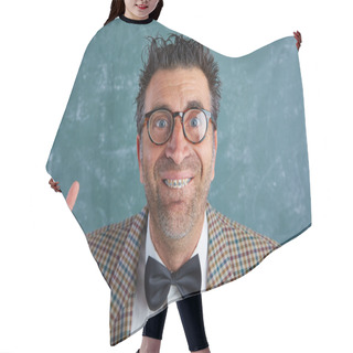 Personality  Nerd Silly Retro Man With Braces Funny Expression Hair Cutting Cape