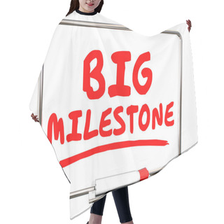 Personality  Lettering Big Milestone On Whiteboard Isolated On White Background Hair Cutting Cape