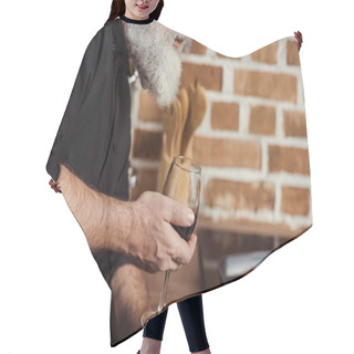 Personality  Man Holding Wine Glass Hair Cutting Cape
