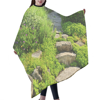 Personality  Garden Path With Stone Landscaping Hair Cutting Cape