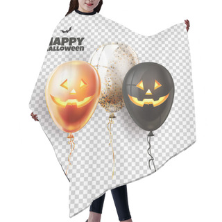 Personality  Vector Halloween Balloon With Scary, Spooky Faces Hair Cutting Cape