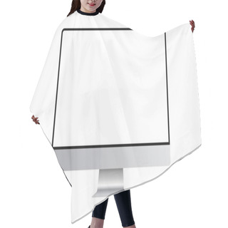Personality  Computer Monitor Mock Up With Blank Frameless Screen Hair Cutting Cape