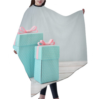Personality  Blue Polka Dots Gift Boxes Hair Cutting Cape