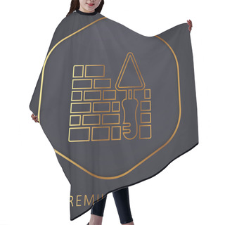 Personality  Brick Wall Golden Line Premium Logo Or Icon Hair Cutting Cape